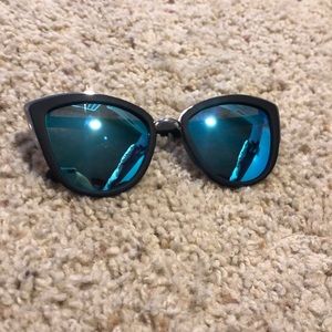 Quay Blue Mirrored Sunglasses